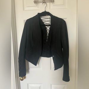 Free people crop suede jacket